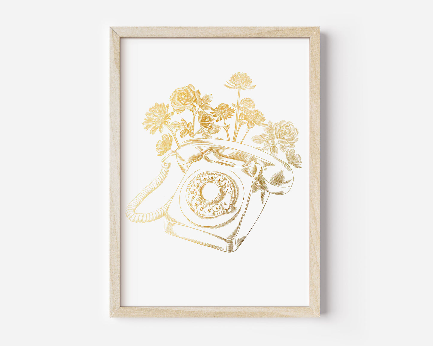 Foil Floral Telephone Print