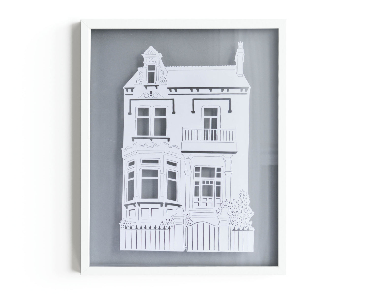Custom House Papercut Portrait Art Framed