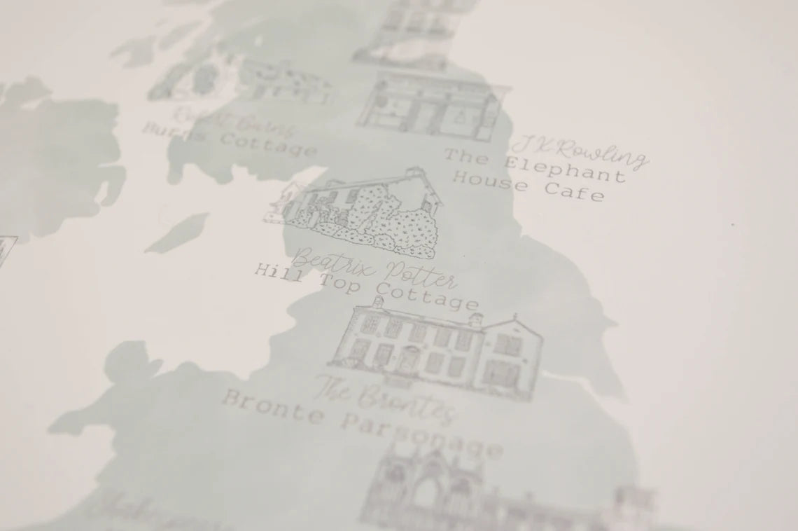 Literary Locations Map Print