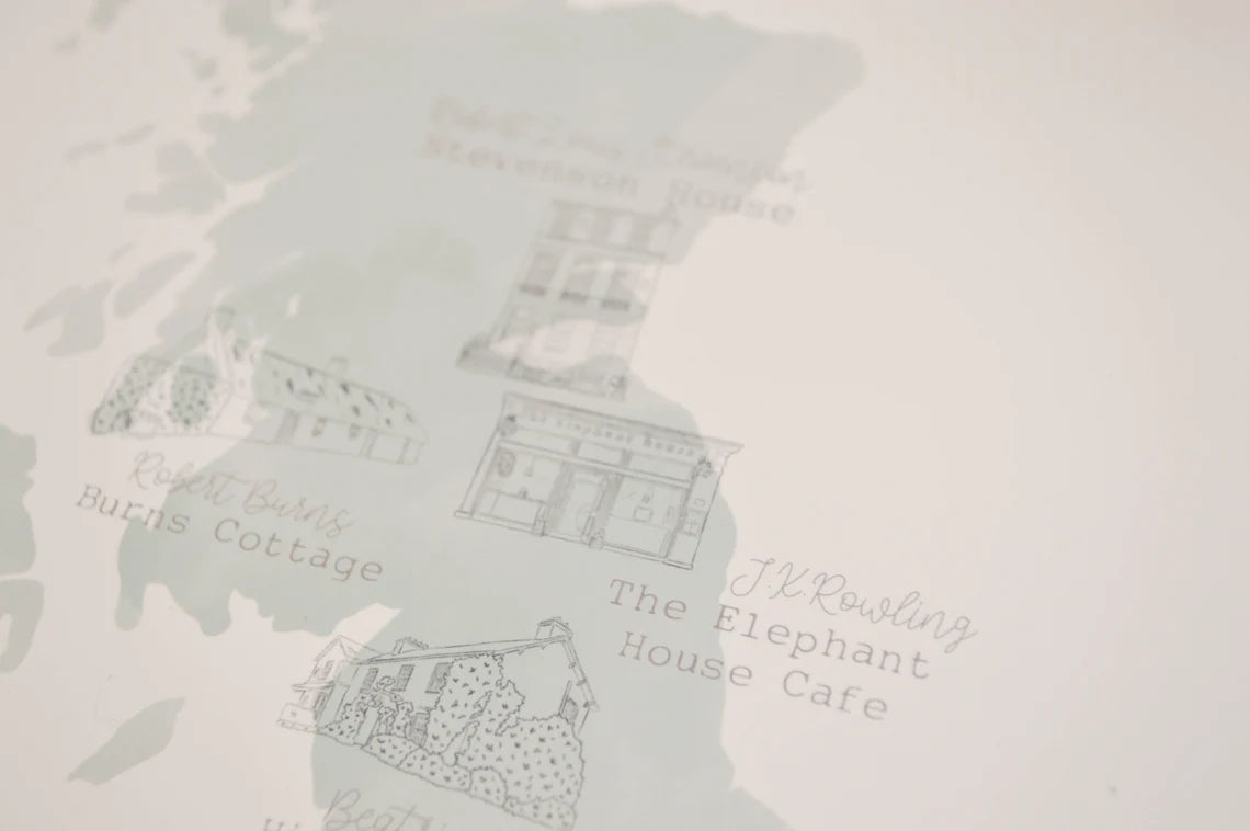 Literary Locations Map Print