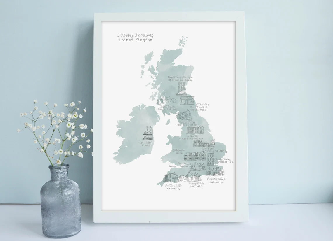 Literary Locations Map Print