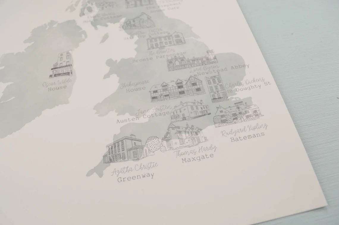 Literary Locations Map Print