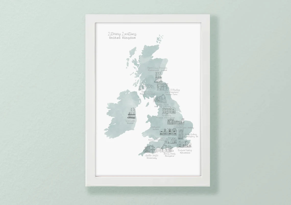Literary Locations Map Print