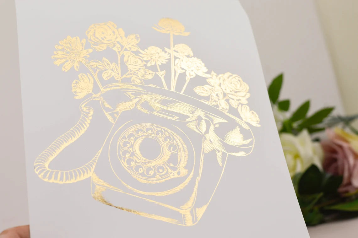 Foil Floral Telephone Print