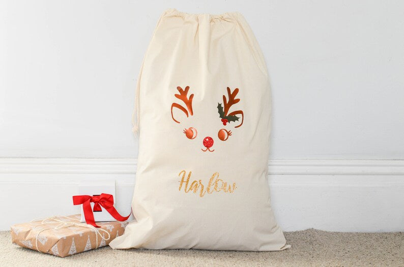 Personalised Reindeer XL Santa Sack