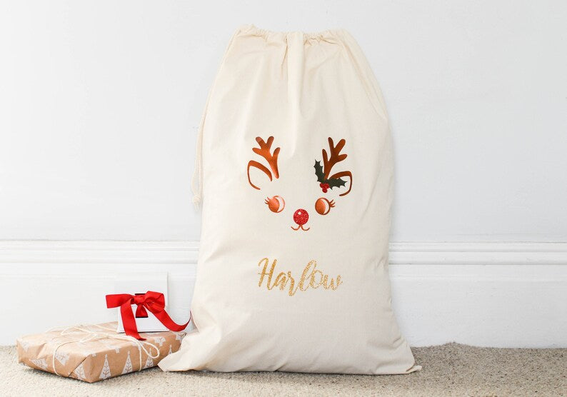 Personalised Reindeer XL Santa Sack