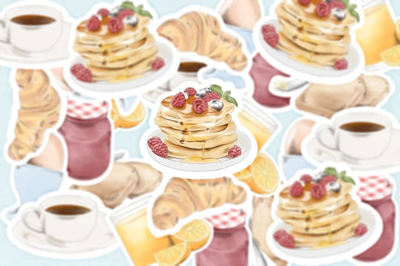 Breakfast Brunch Stickers Large
