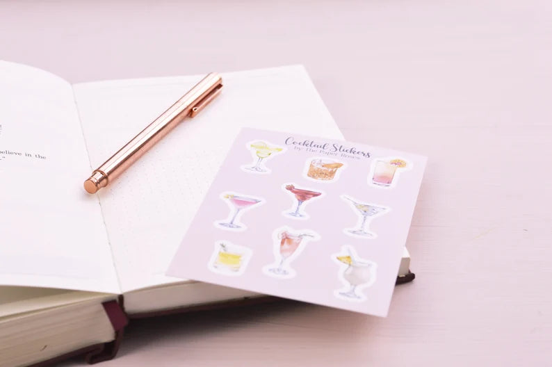 Cocktail Drinks Mini Planner Stickers