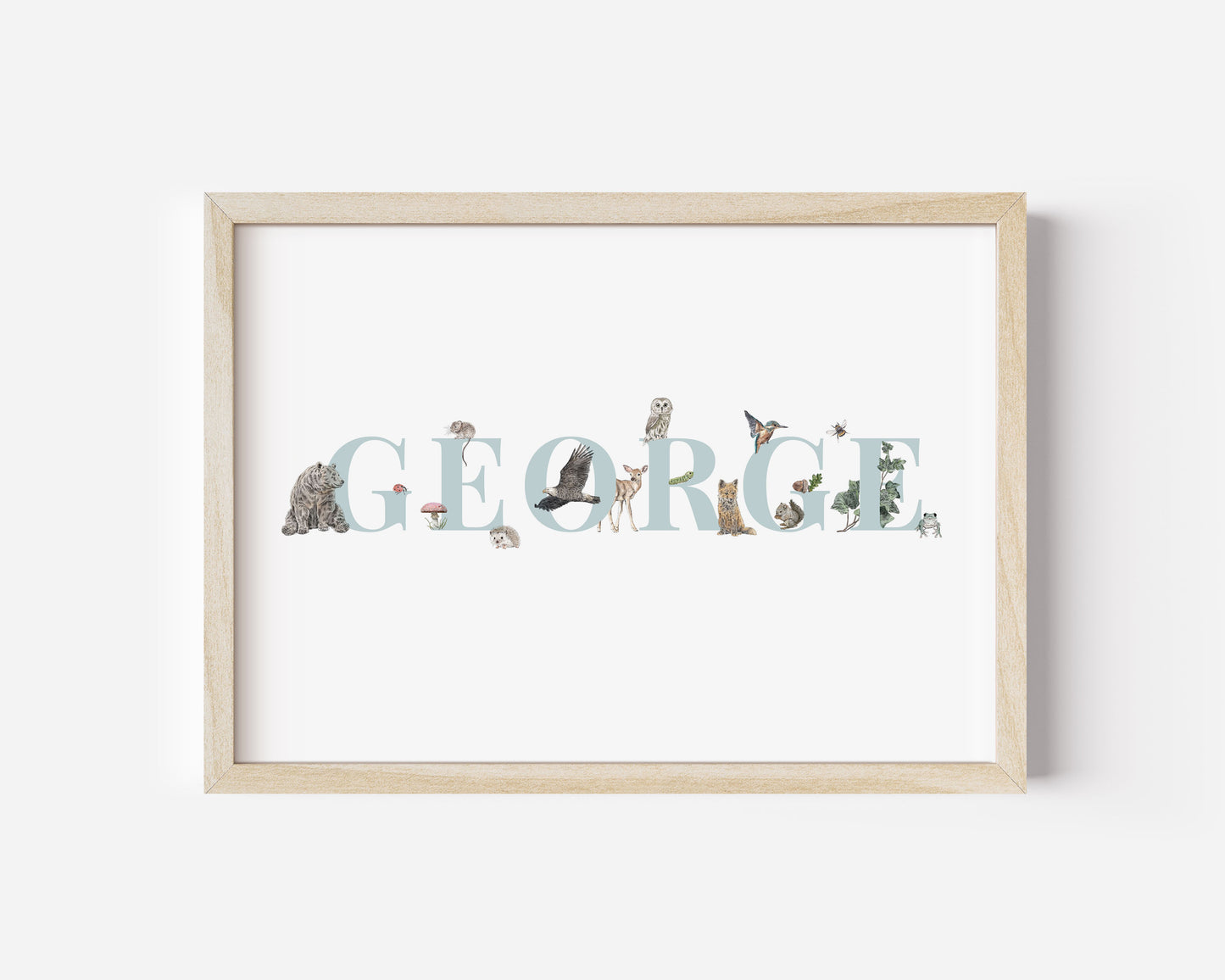 Personalised Woodland Name Print