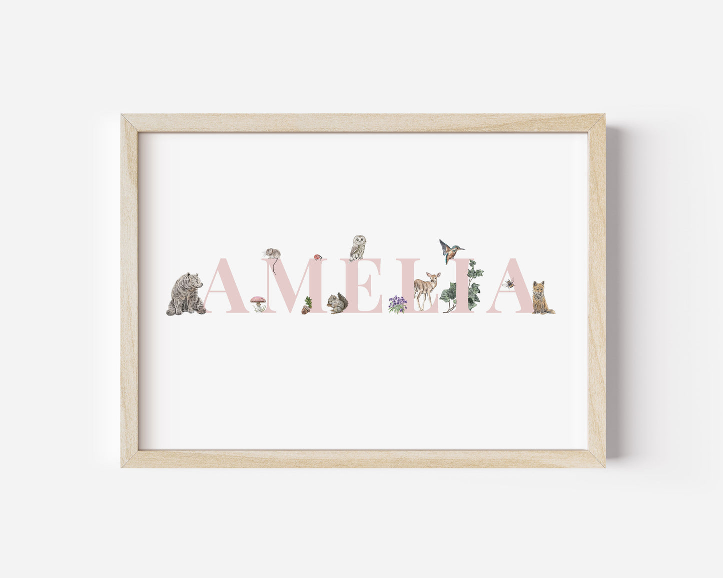 Personalised Woodland Name Print