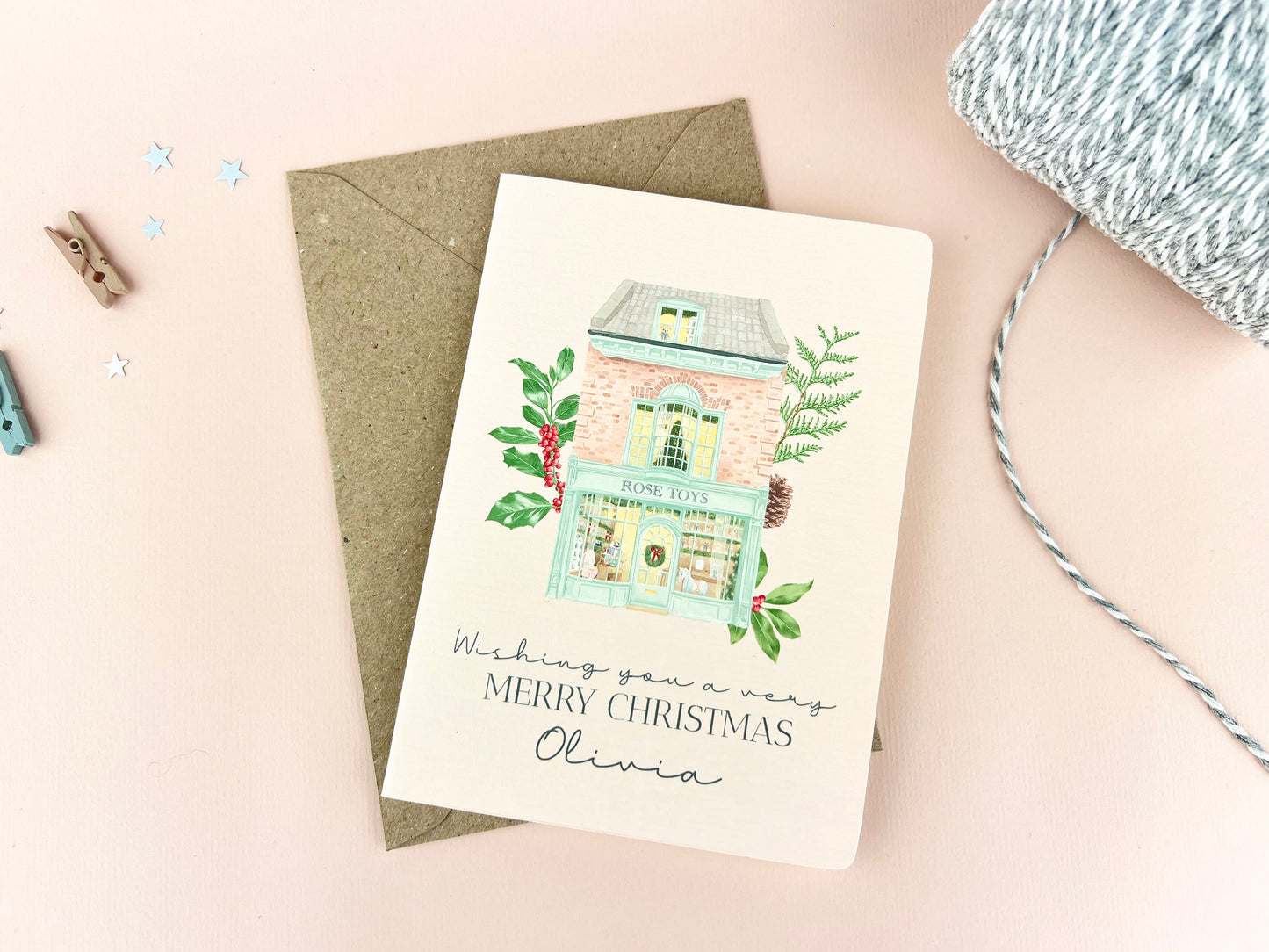 Christmas Toy Shop Personalised Card