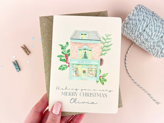 Christmas Toy Shop Personalised Card