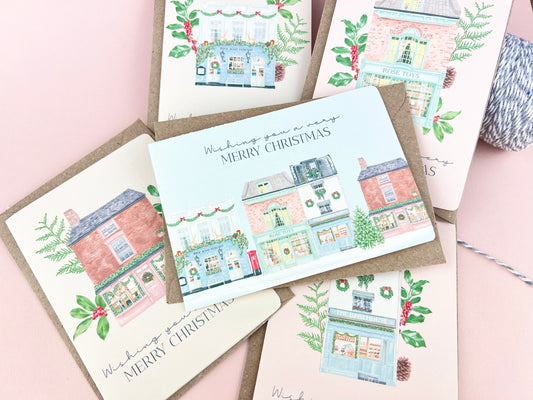 Christmas Street Shops Cards Multi Pack