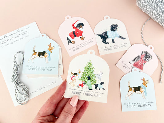 Christmas Dogs Gift Tag Set