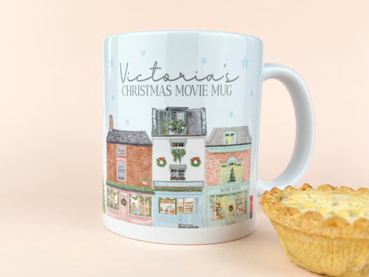 Personalised Christmas Street Illustrated Mug
