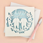 Personalised Twin Baby Grow Papercut Card