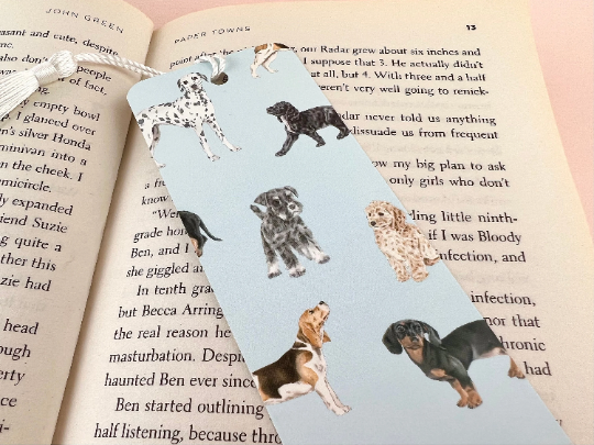 Dog Bookmark with Tassel