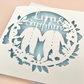 Personalised Twin Baby Grow Papercut Card
