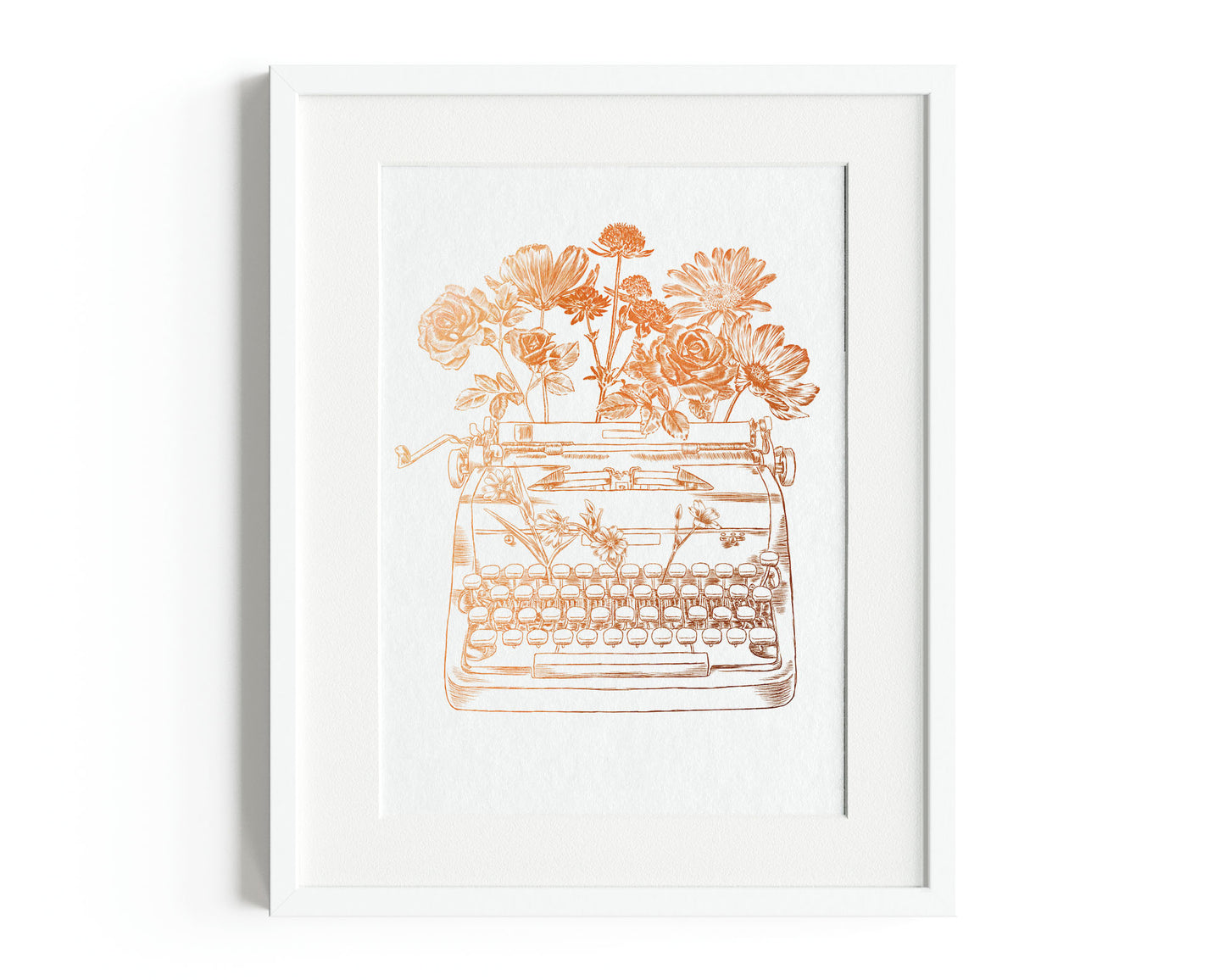 Foil Floral Typewriter Print