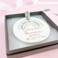 Personalised Blue Rainbow New Baby Ceramic Ornament