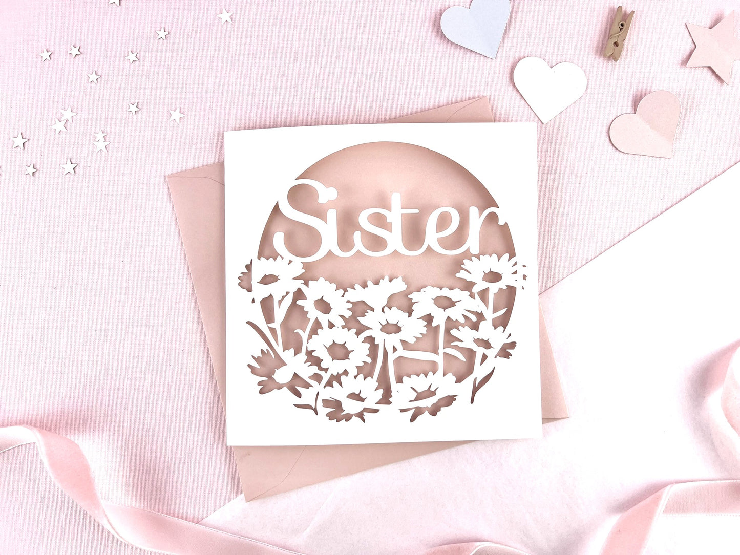Floral Sister Papercut Card