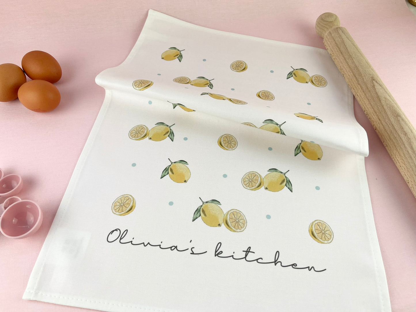 Lemons Personalised Tea Towel
