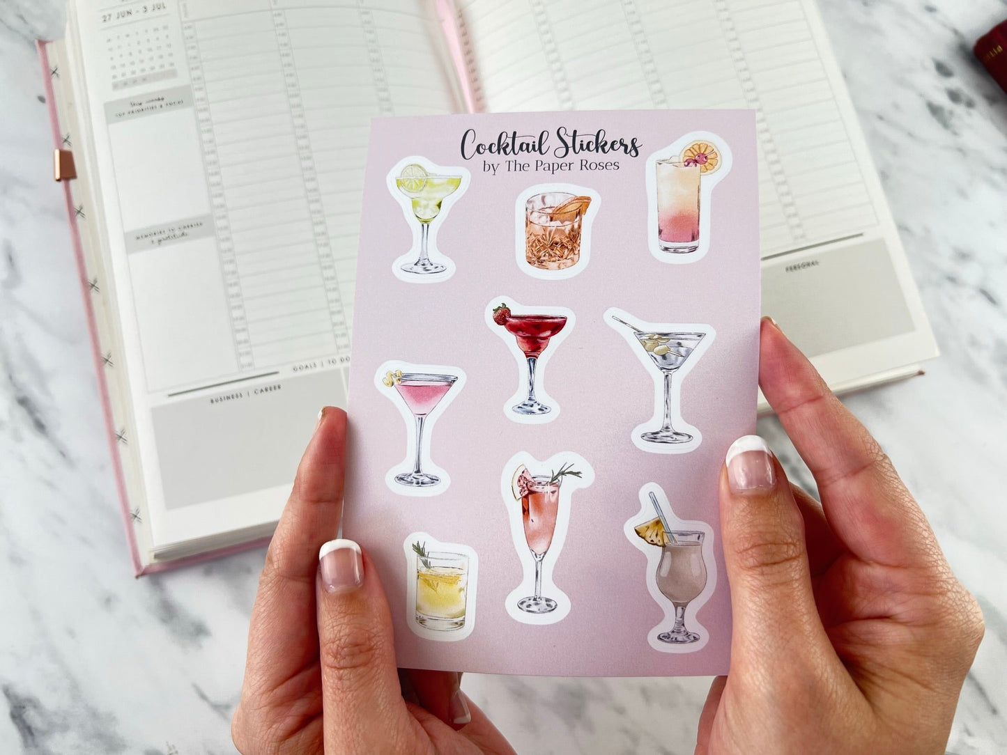 Cocktail Drinks Mini Planner Stickers