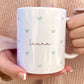 Blue Love Hearts Personalised Mug