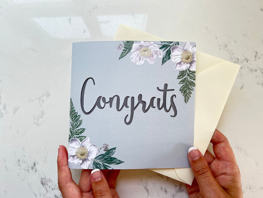 Anemone Congrats Papercut Card