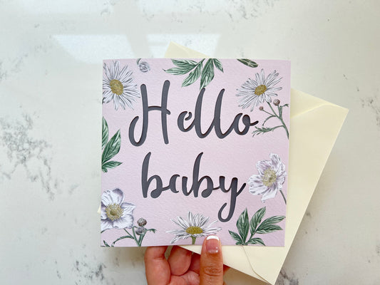 Daisy Hello Baby Papercut Card