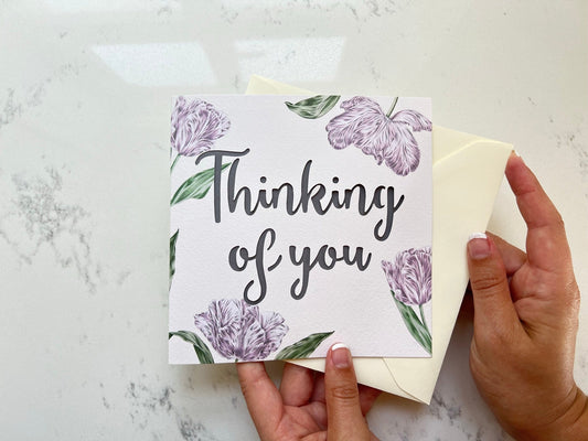 Parrot Tulip Thinking of You Papercut Card