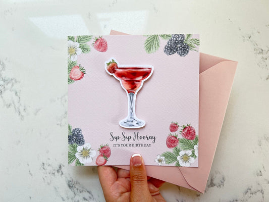 Sip Sip Hooray Cocktail Card