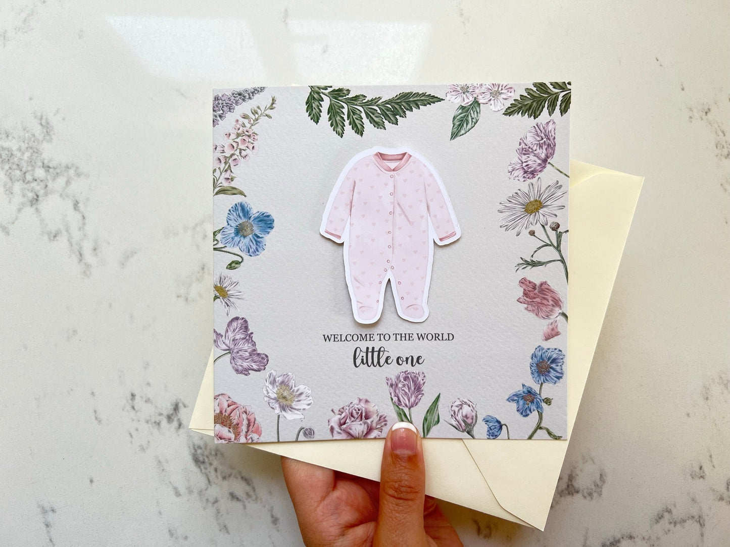 Pink Baby Grow Card