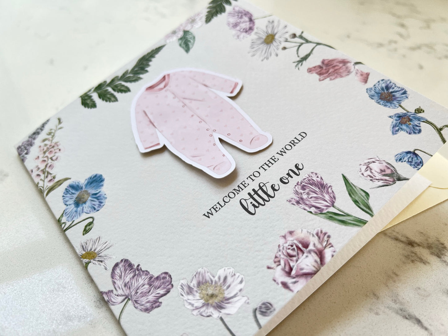 Pink Baby Grow Card