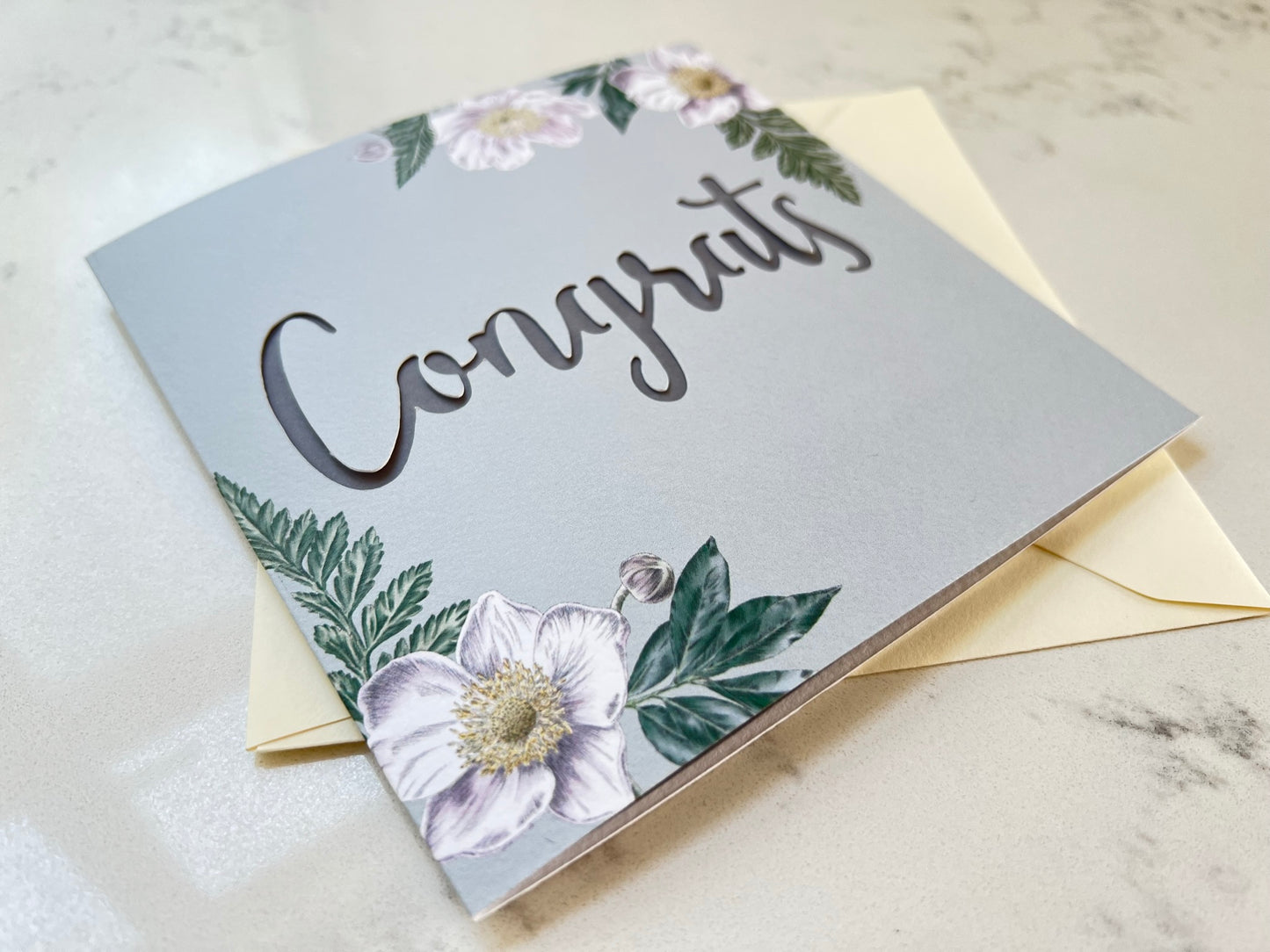 Anemone Congrats Papercut Card