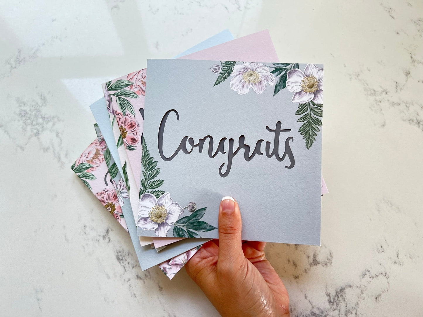 Anemone Congrats Papercut Card