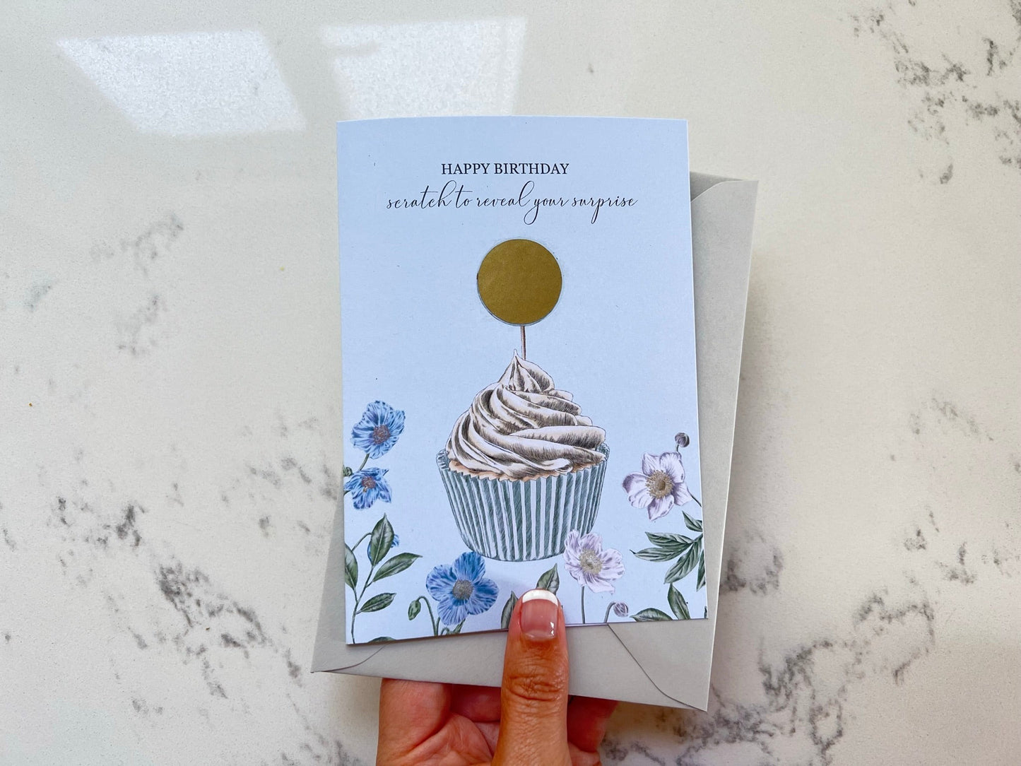 Cupcake Birthday Surprise Scratch Reveal Card