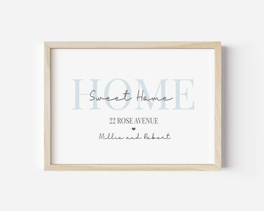 Personalised Home Sweet Home Print