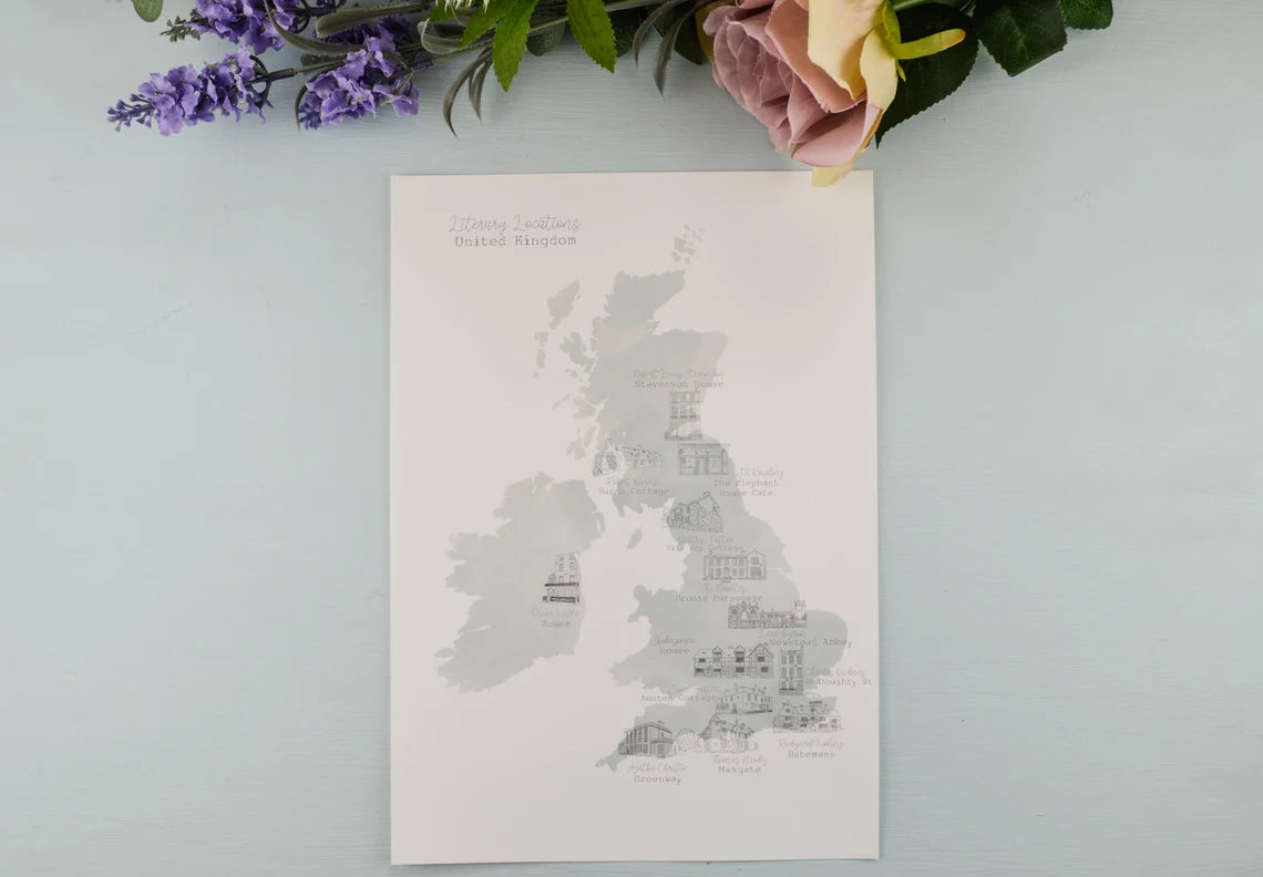 Literary Locations Map Print