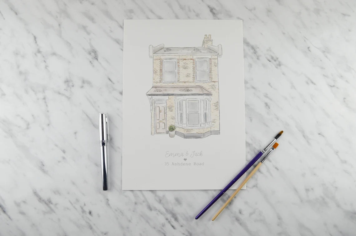 Custom House Portrait Print Unframed