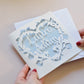 Couple Floral Poppy & Flax Papercut Card