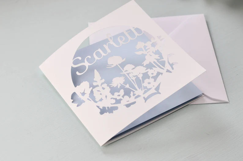 Wildflower Name Papercut Card