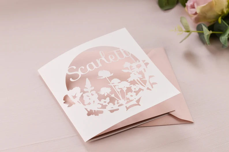 Wildflower Name Papercut Card