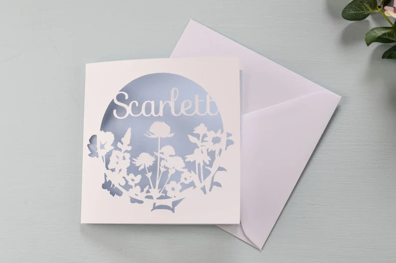 Wildflower Name Papercut Card