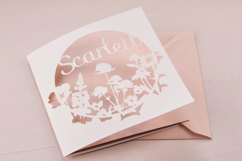 Wildflower Name Papercut Card