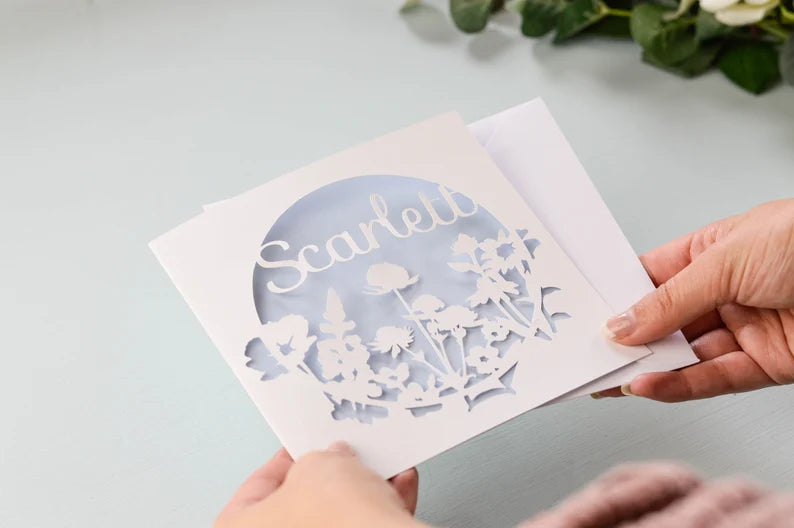 Wildflower Name Papercut Card