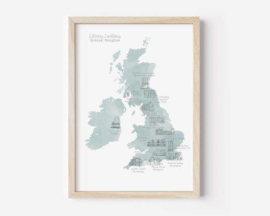 Literary Locations Map Print